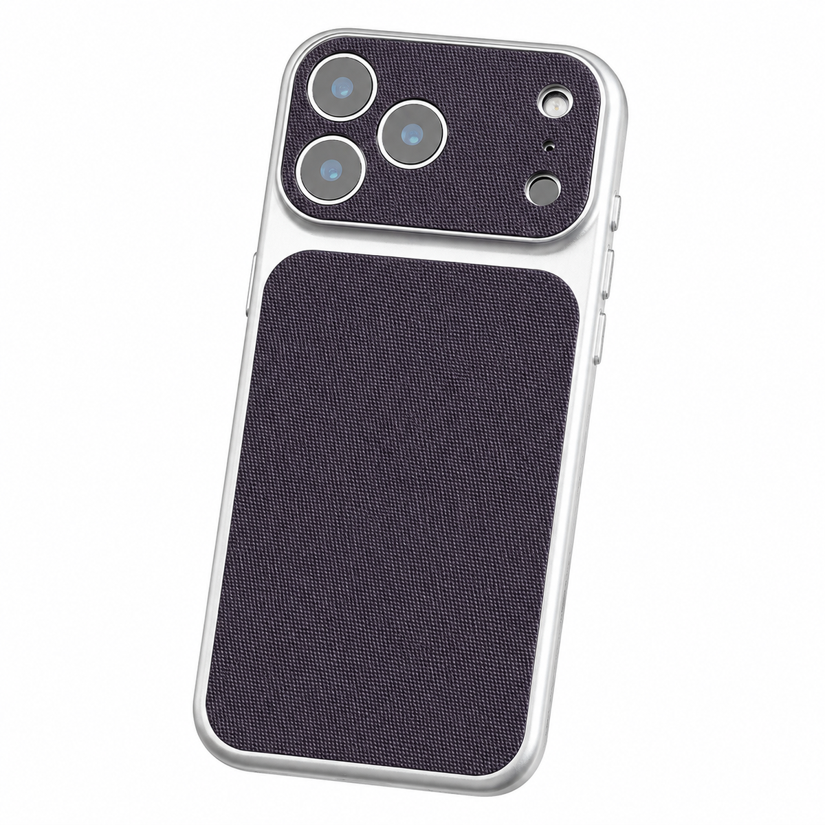 Premium iPhone Case Magnetic Woven Leather Textured Shockproof Protective Cover Hard PC Armor Anti Scratch Plating Slim Retro Non Slip Full Coverage