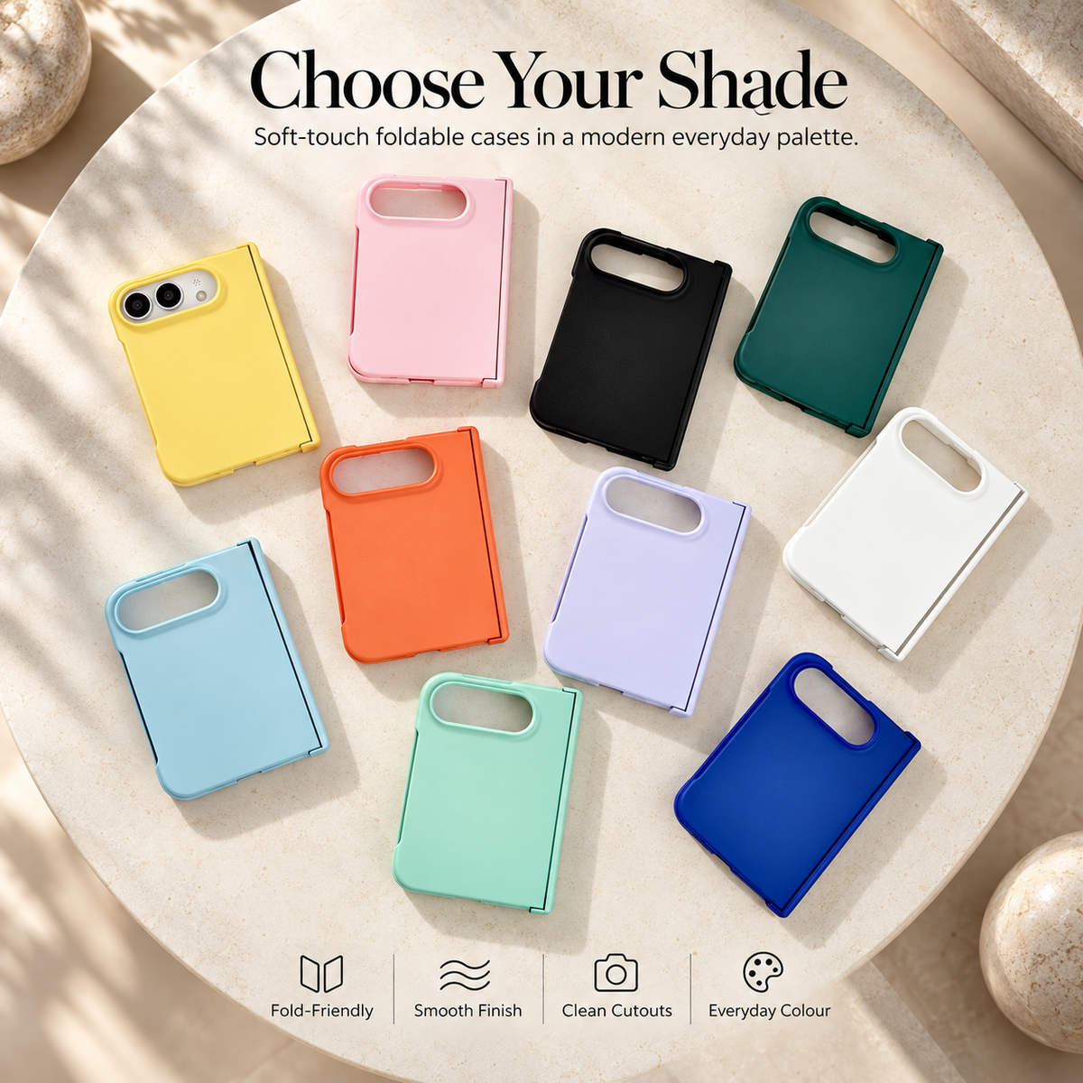 Premium iPhone Case Matte Candy Color Ultra Thin Foldable Cover Full Hinge Protection Shockproof Front Back Hard PC Slim Durable Protective Phone Cover Case
