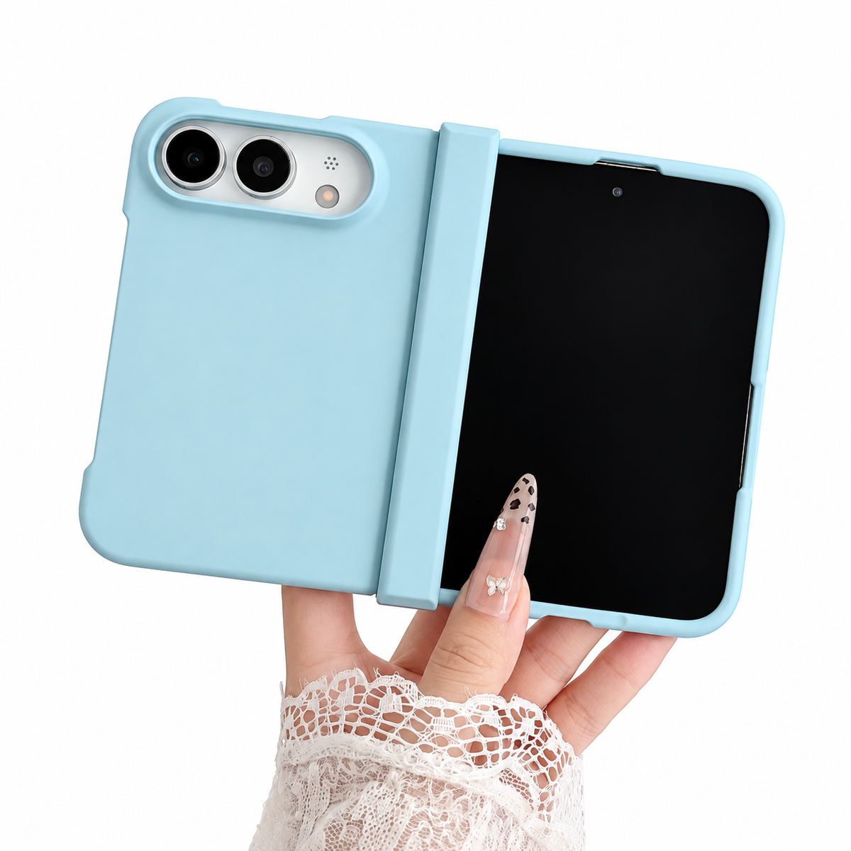 Premium iPhone Case Matte Candy Color Ultra Thin Foldable Cover Full Hinge Protection Shockproof Front Back Hard PC Slim Durable Protective Phone Cover Case