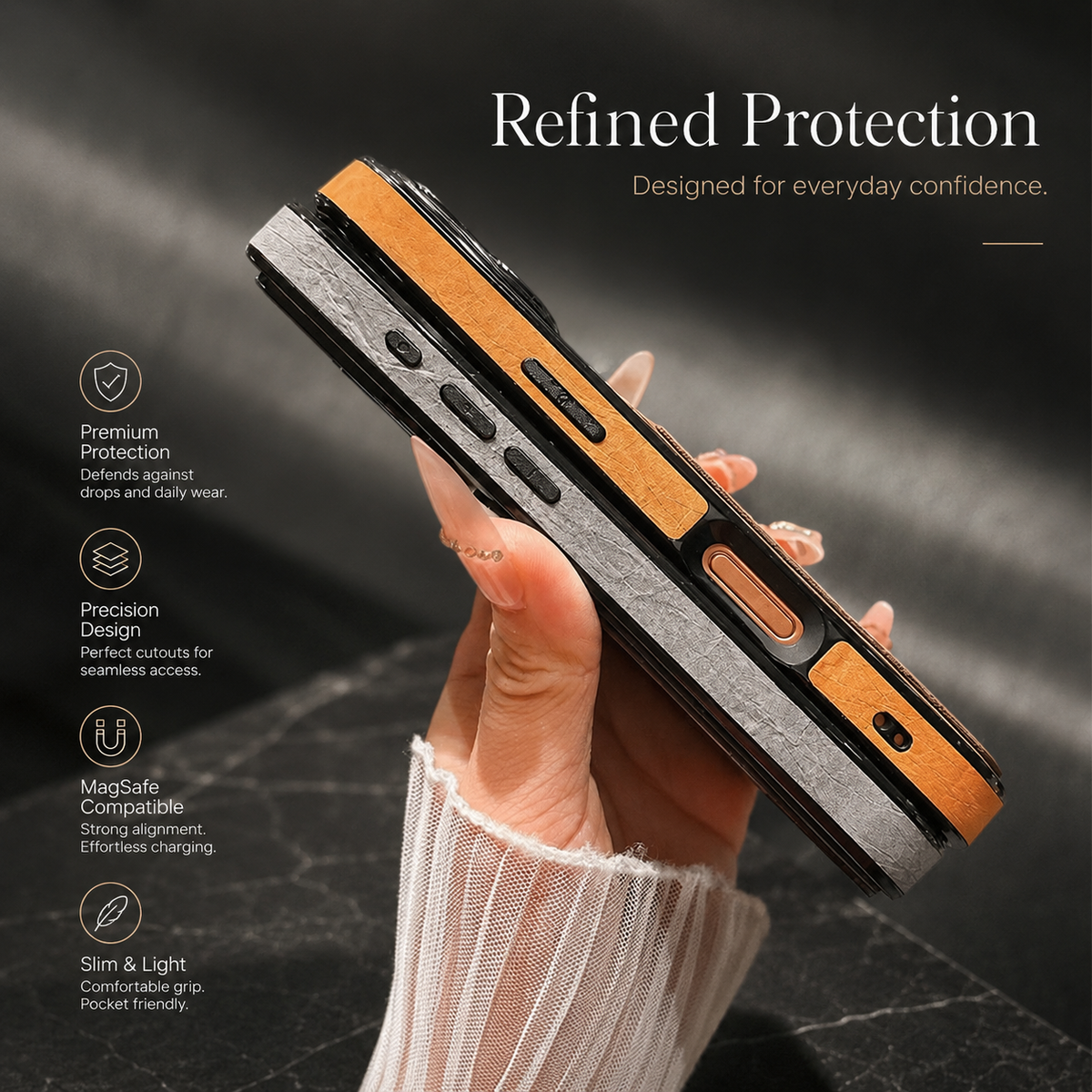 Premium iPhone Case Matte Card Holder Wallet Shockproof Acrylic Protective Cover Slim Anti Scratch Non Slip Bumper Hard Back Card Storage Case
