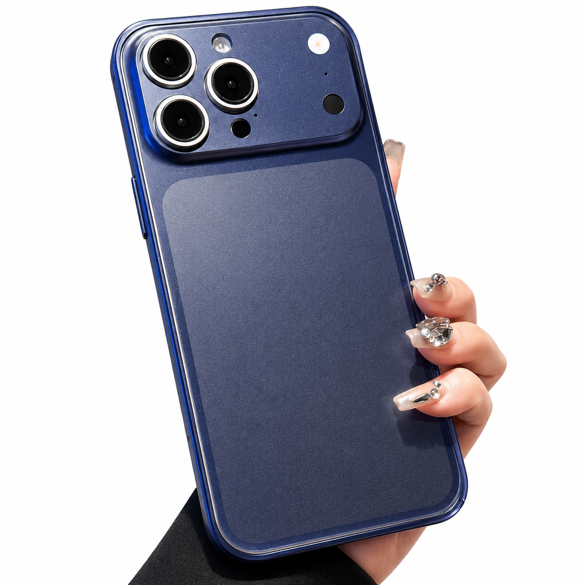 Premium iPhone Case Metal Alloy Frame Slim Matte Protective Cover Anti Scratch Anti Fingerprint Dustproof Non Slip Lightweight Half Wrapped Hard Back