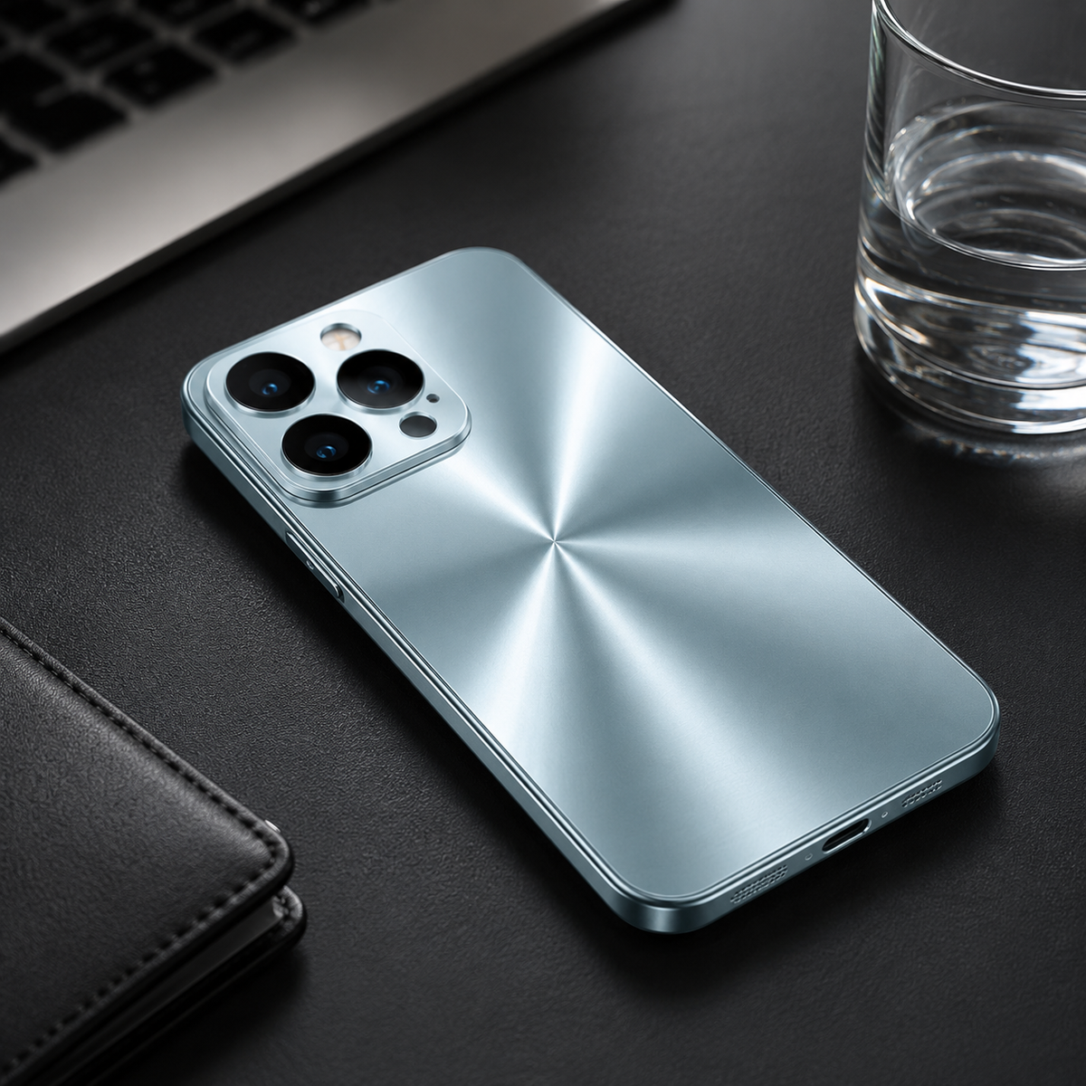 Premium iPhone Case Metal Camera Lens Protection Shockproof Dual Layer Protective Cover Soft Silicone Frame Anti Scratch Non Slip CD Laser 3D Design