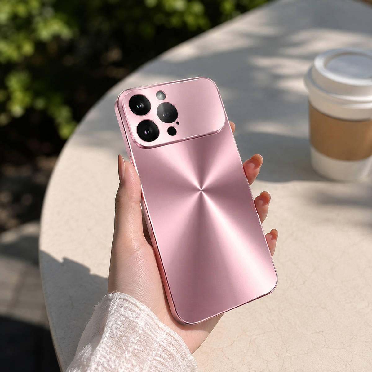 Premium iPhone Case Metal Camera Lens Protection Shockproof Dual Layer Protective Cover Soft Silicone Frame Anti Scratch Non Slip CD Laser 3D Design