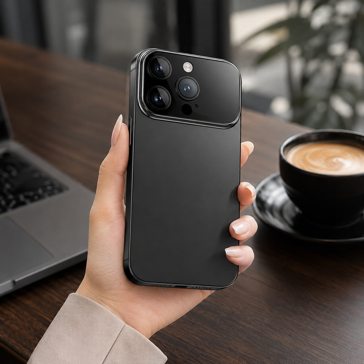 Premium iPhone Case Metal Camera Lens Protection Shockproof Dual Layer Protective Cover Soft Silicone Frame Anti Scratch Non Slip CD Laser 3D Design