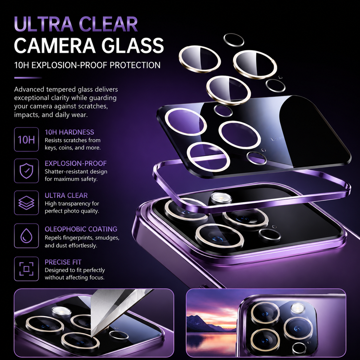 Premium iPhone Case Metal Camera Lens Protection Shockproof Dual Layer Protective Cover Soft Silicone Frame Anti Scratch Non Slip CD Laser 3D Design