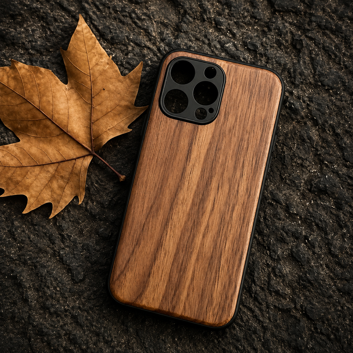Premium iPhone Case Natural Walnut Wood Magnetic Protective Cover TPU PC Shockproof Anti Scratch Slim Full Coverage Non Slip Handmade Design