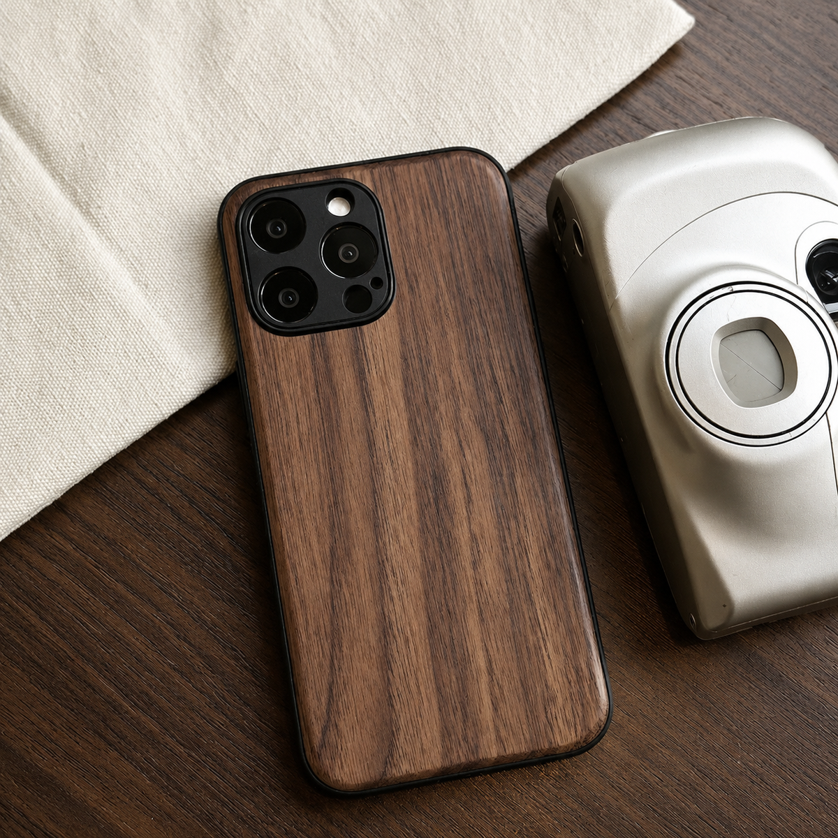 Premium iPhone Case Natural Walnut Wood Magnetic Protective Cover TPU PC Shockproof Anti Scratch Slim Full Coverage Non Slip Handmade Design