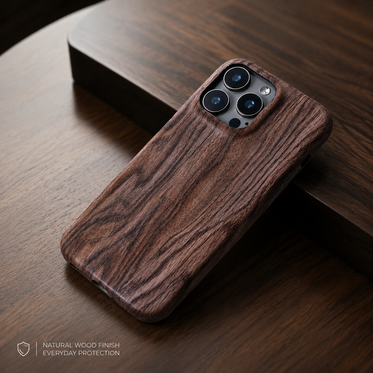 Premium iPhone Case Natural Walnut Wood Magnetic Protective Cover TPU PC Shockproof Anti Scratch Slim Full Coverage Non Slip Handmade Design