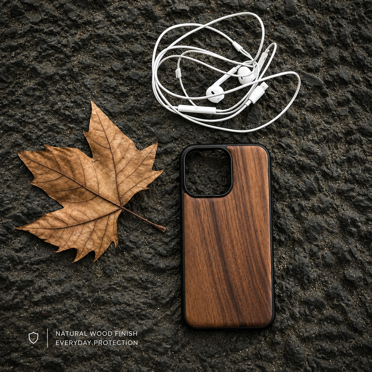 Premium iPhone Case Natural Walnut Wood Magnetic Protective Cover TPU PC Shockproof Anti Scratch Slim Full Coverage Non Slip Handmade Design