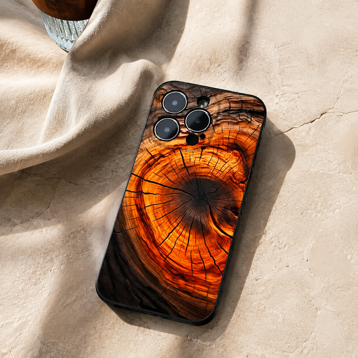 Premium iPhone Case Natural Wood Slim Wooden Back Cover Silicone Frame Lightweight Full Coverage Shockproof Washable Minimalist Design