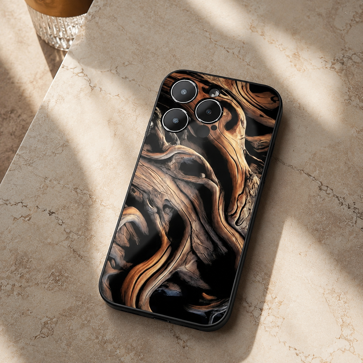 Premium iPhone Case Natural Wood Slim Wooden Back Cover Silicone Frame Lightweight Full Coverage Shockproof Washable Minimalist Design