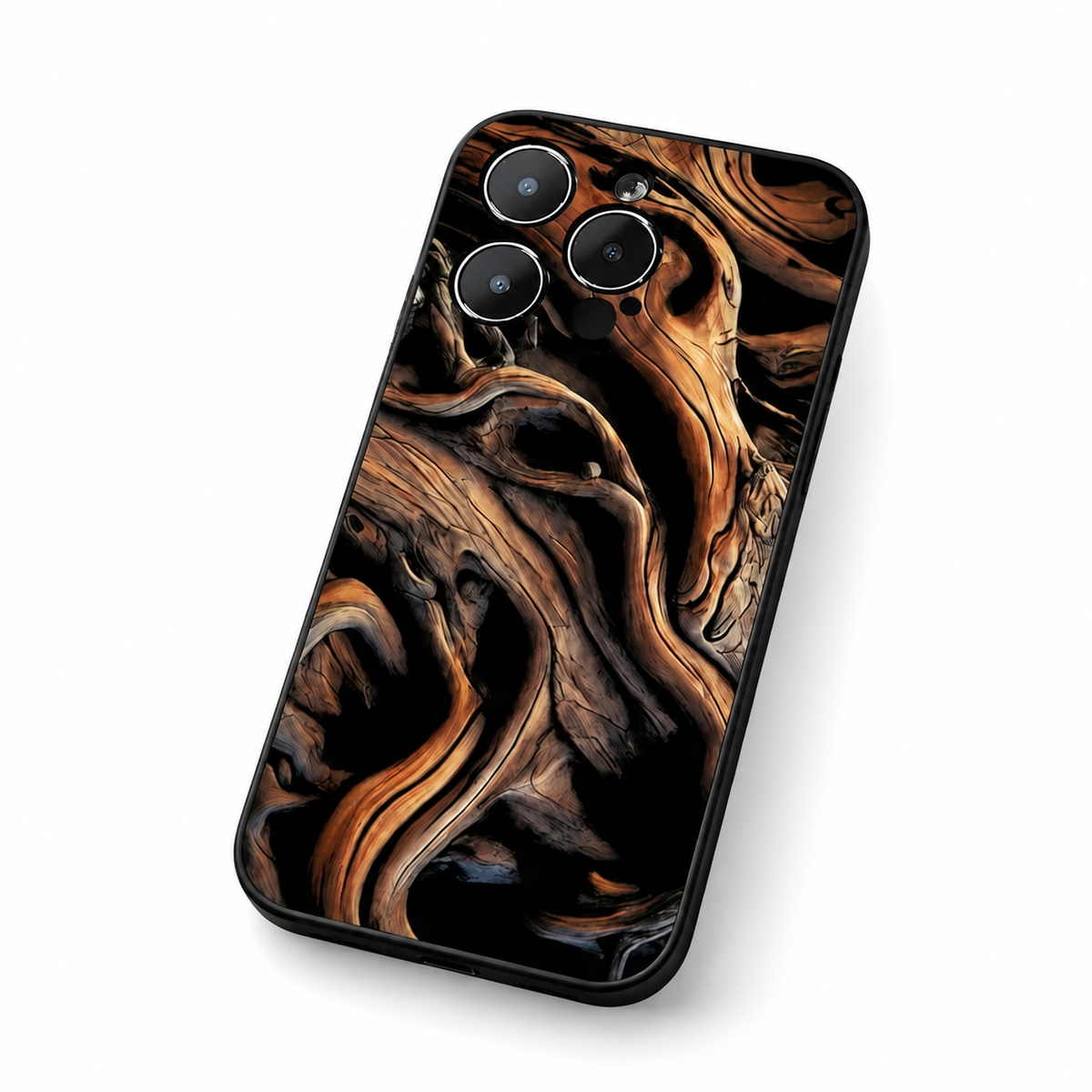 Premium iPhone Case Natural Wood Slim Wooden Back Cover Silicone Frame Lightweight Full Coverage Shockproof Washable Minimalist Design