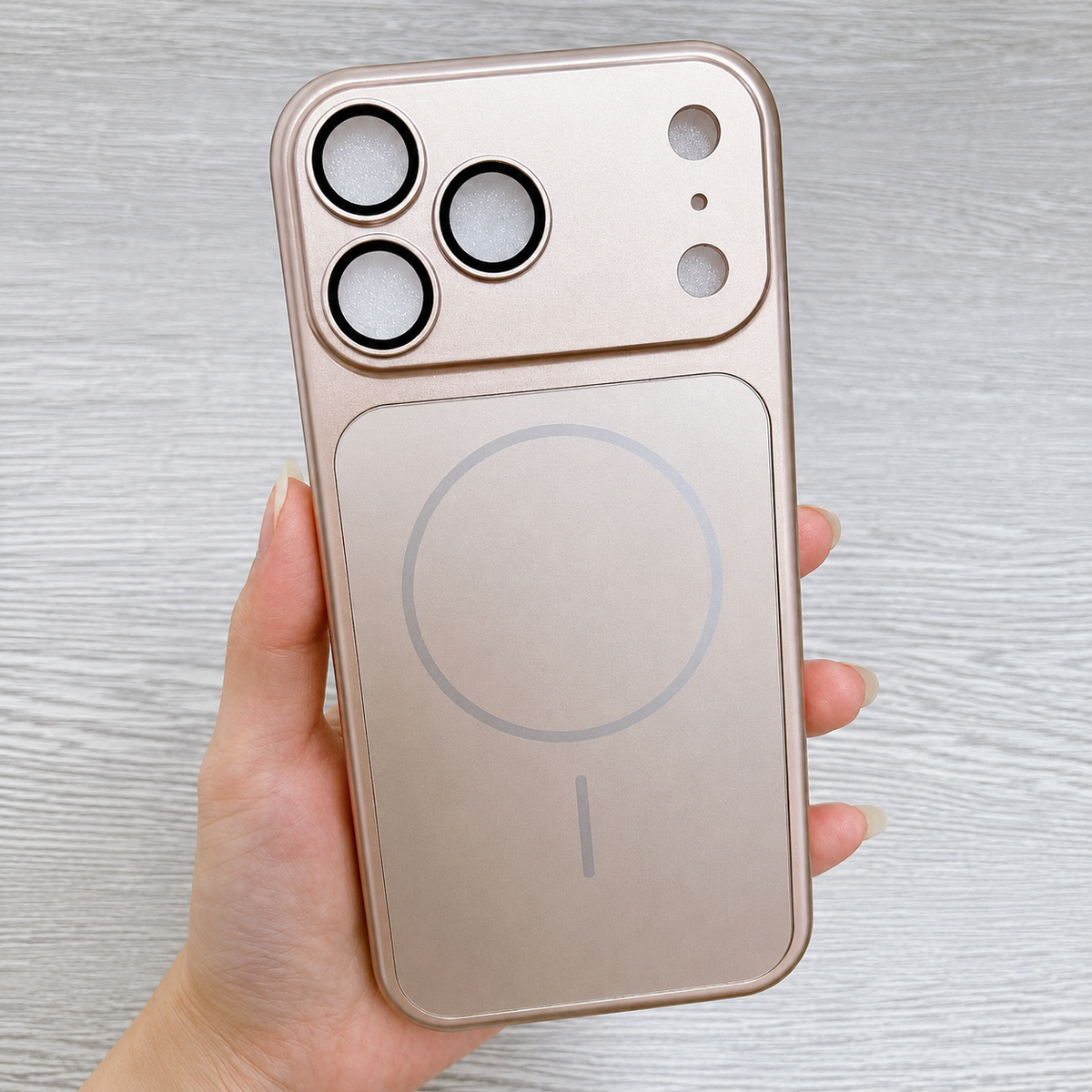 Premium iPhone Case New Metal Color MagSafe Magnetic Large Window Plating Hard PC Shockproof Anti Drop Slim Durable Protective Phone Cover Shell Case