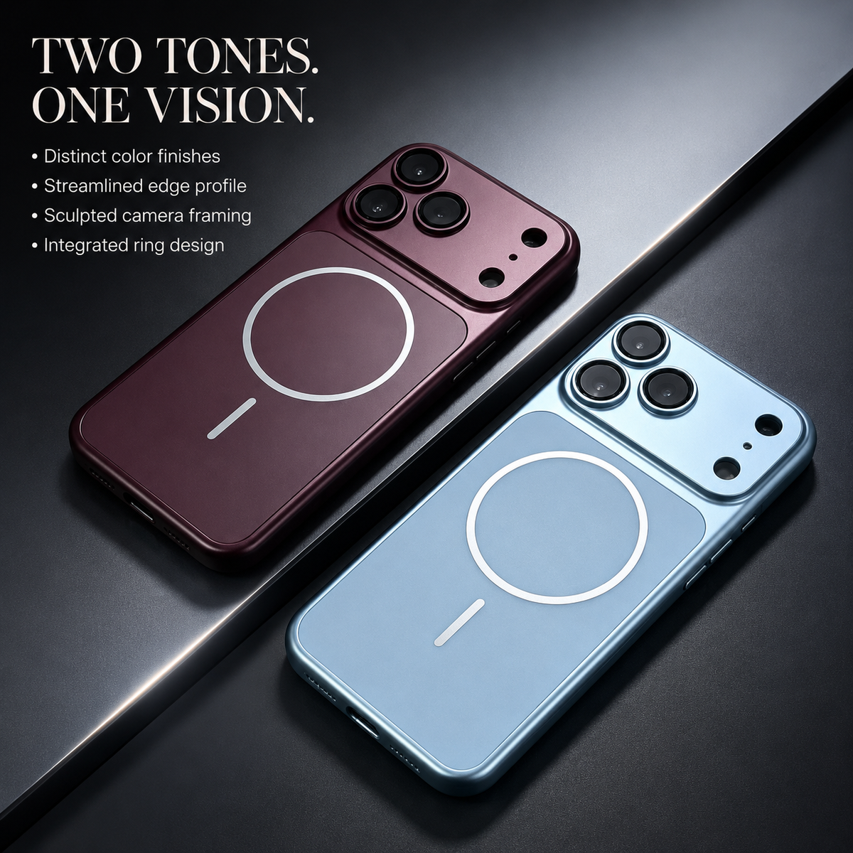 Premium iPhone Case New Metal Color MagSafe Magnetic Large Window Plating Hard PC Shockproof Anti Drop Slim Durable Protective Phone Cover Shell Case