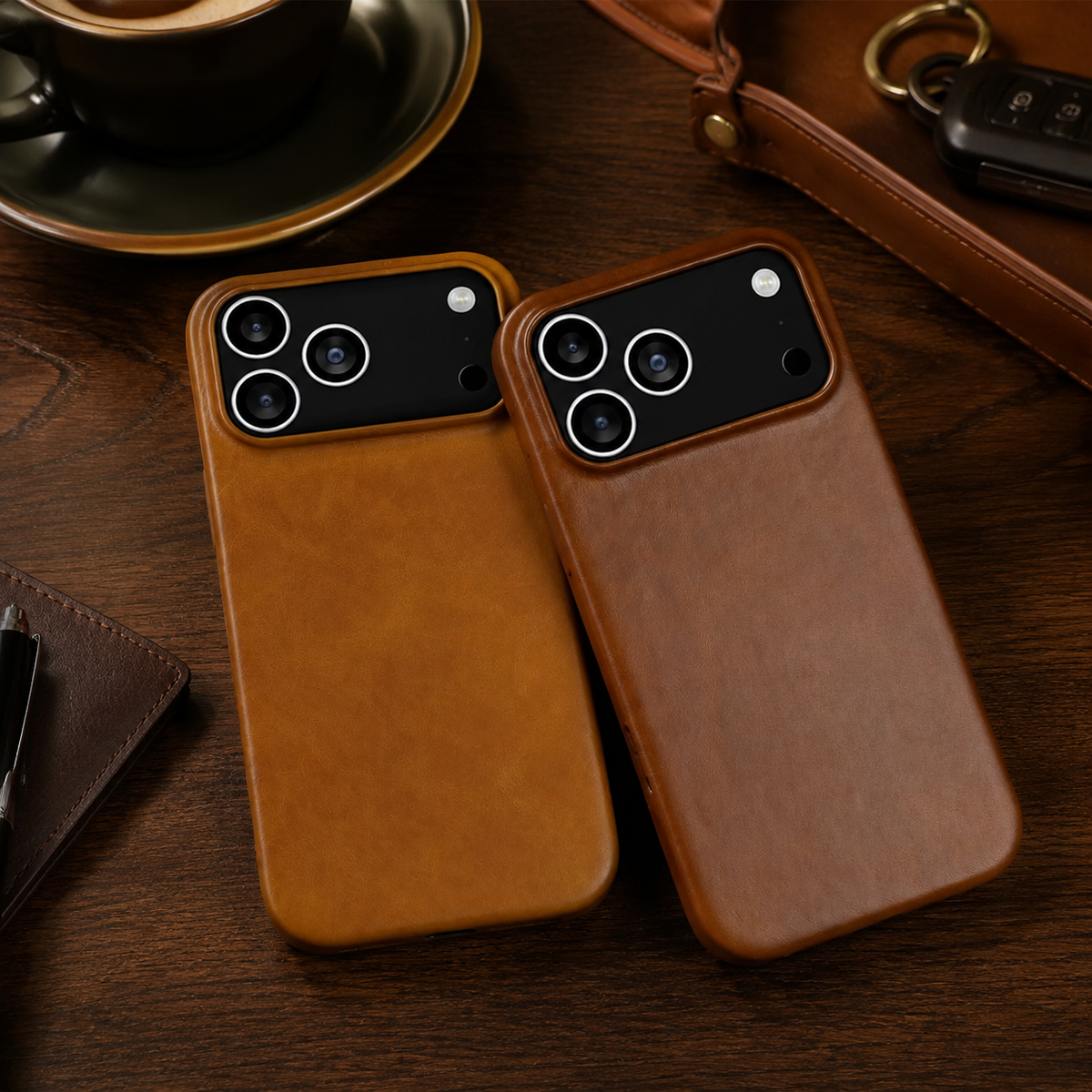 Premium iPhone Case Oil Wax Genuine Leather Luxury Vintage Slim Shockproof Anti Scratch Non Slip Durable Soft Touch Protective Hard Back Phone Cover Case