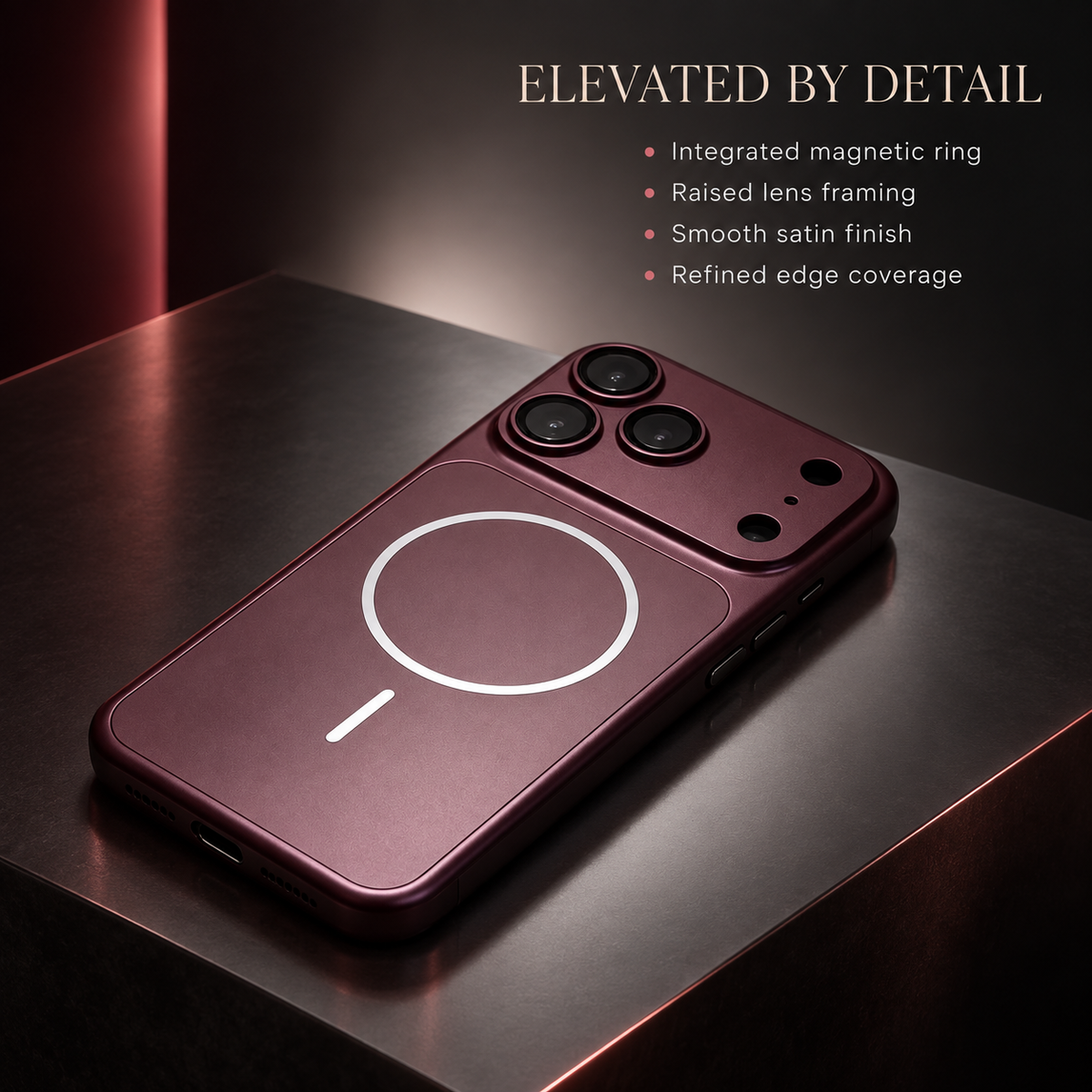 Premium iPhone Case Original Metal Color MagSafe Magnetic Large Window Plating Rugged Hard PC Shockproof Anti Drop Slim Durable Protective Phone Cover Case