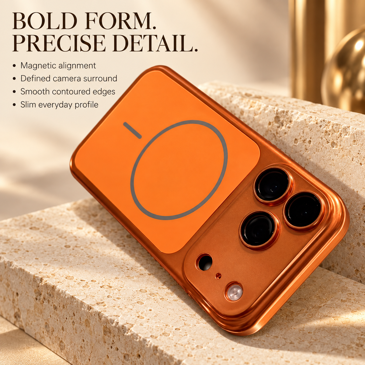 Premium iPhone Case Original Metal Color MagSafe Magnetic Large Window Plating Rugged Hard PC Shockproof Anti Drop Slim Durable Protective Phone Cover Case