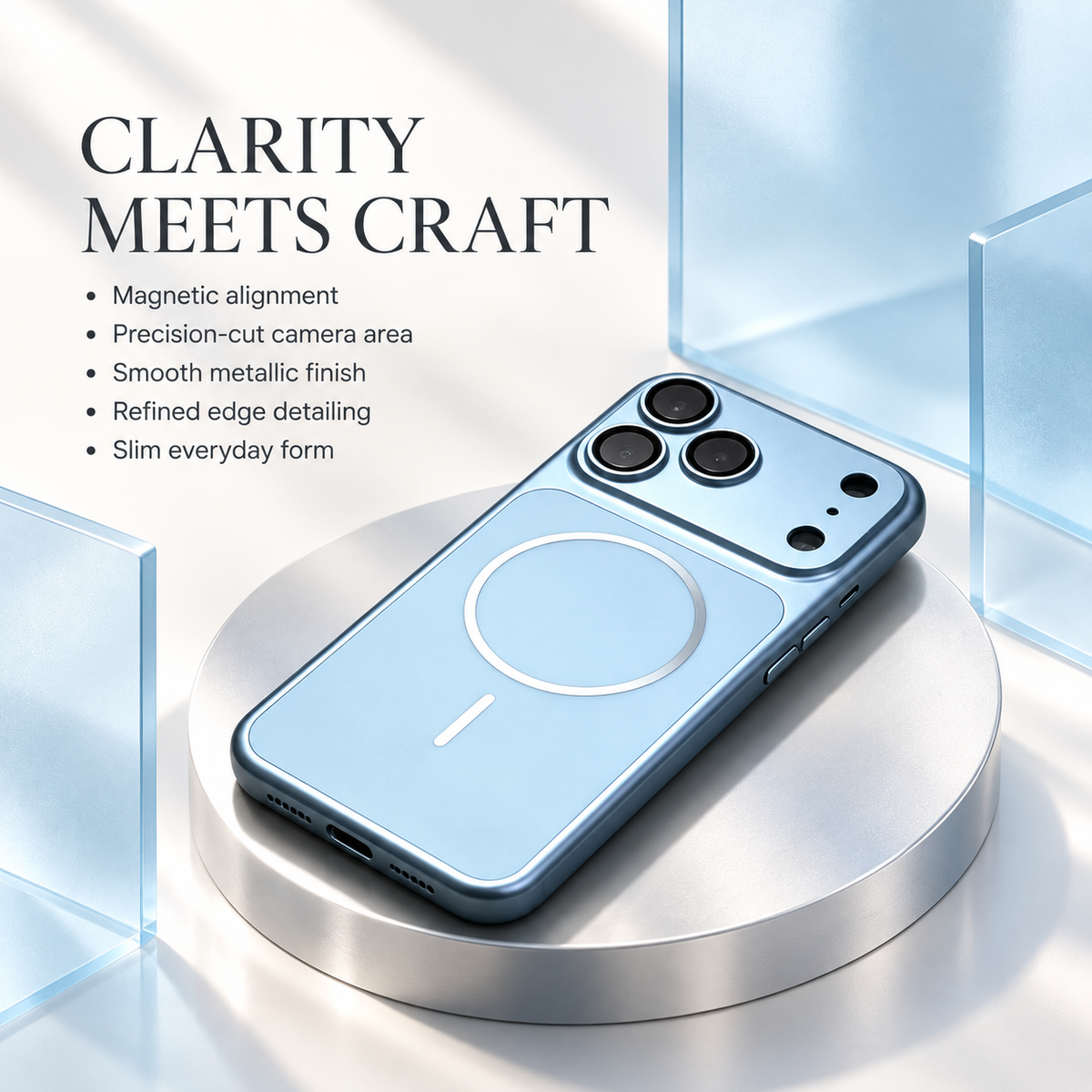 Premium iPhone Case Original Metal Color MagSafe Magnetic Large Window Plating Rugged Hard PC Shockproof Anti Drop Slim Durable Protective Phone Cover Case