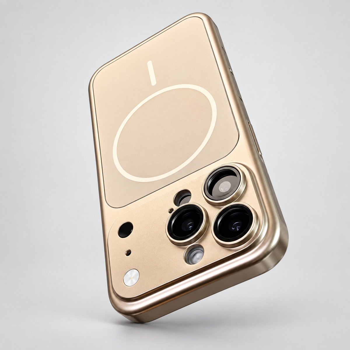 Premium iPhone Case Original Metal Color MagSafe Magnetic Large Window Plating Rugged Hard PC Shockproof Anti Drop Slim Durable Protective Phone Cover Case