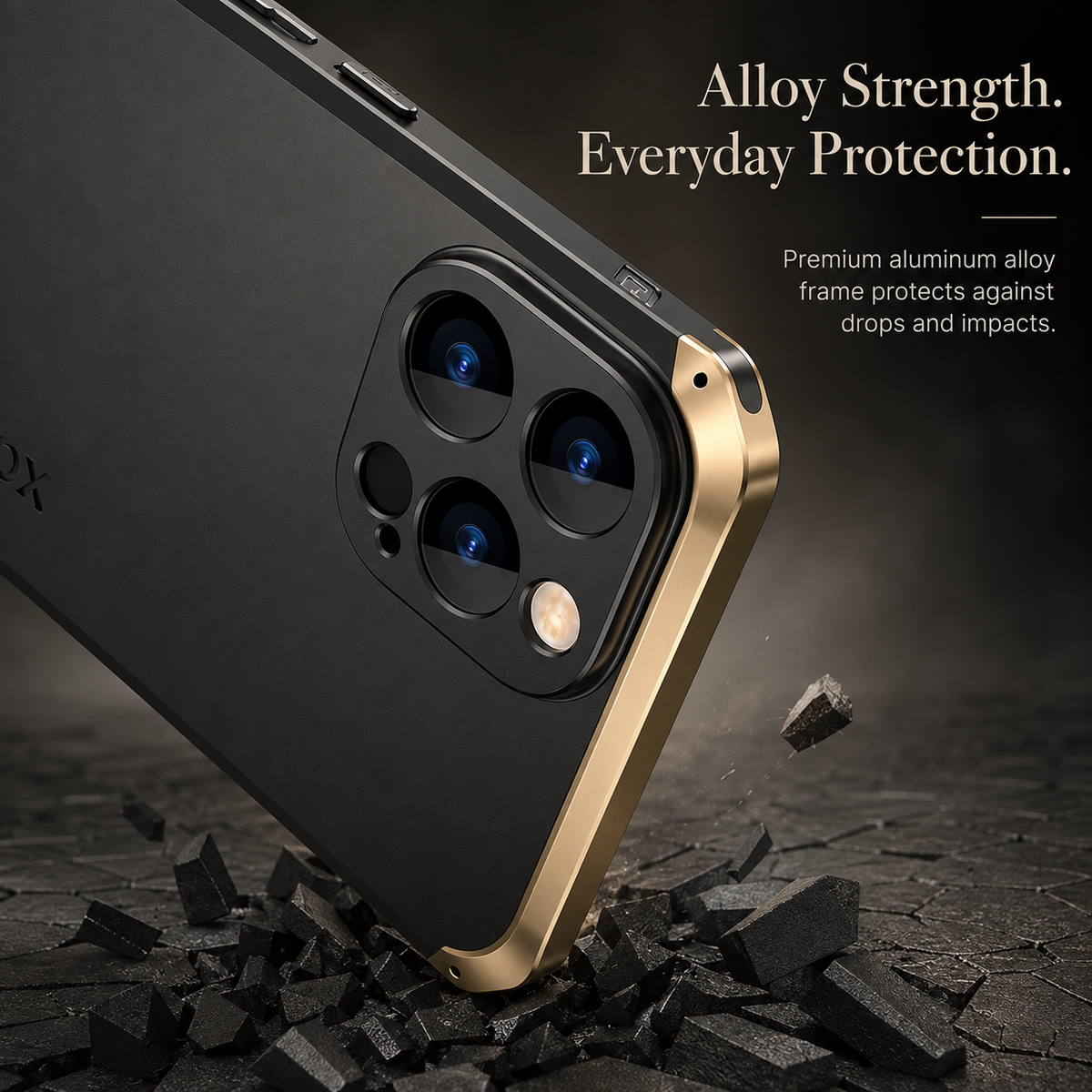 Premium iPhone Case PC Aluminum Alloy Full Coverage Shockproof Anti Scratch Dustproof Washable Non Slip Lightweight Protective Shell Slim Design