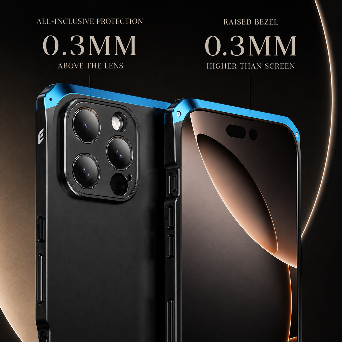 Premium iPhone Case PC Aluminum Alloy Full Coverage Shockproof Anti Scratch Dustproof Washable Non Slip Lightweight Protective Shell Slim Design