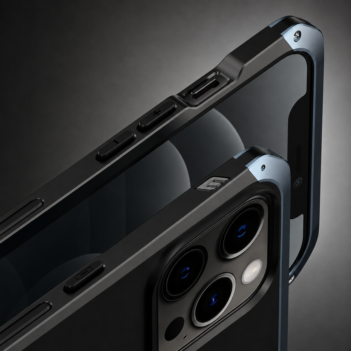 Premium iPhone Case PC Aluminum Alloy Full Coverage Shockproof Anti Scratch Dustproof Washable Non Slip Lightweight Protective Shell Slim Design