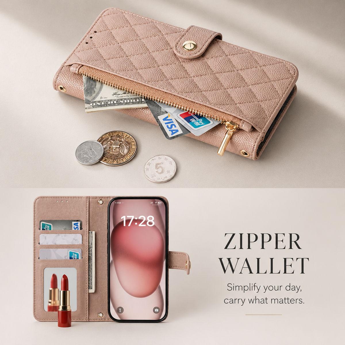 Premium iPhone Case PU Leather Crossbody Wallet Card Holder Lanyard Strap Anti Scratch Non Slip Protective Cover Slim Portable Everyday Carry & Design