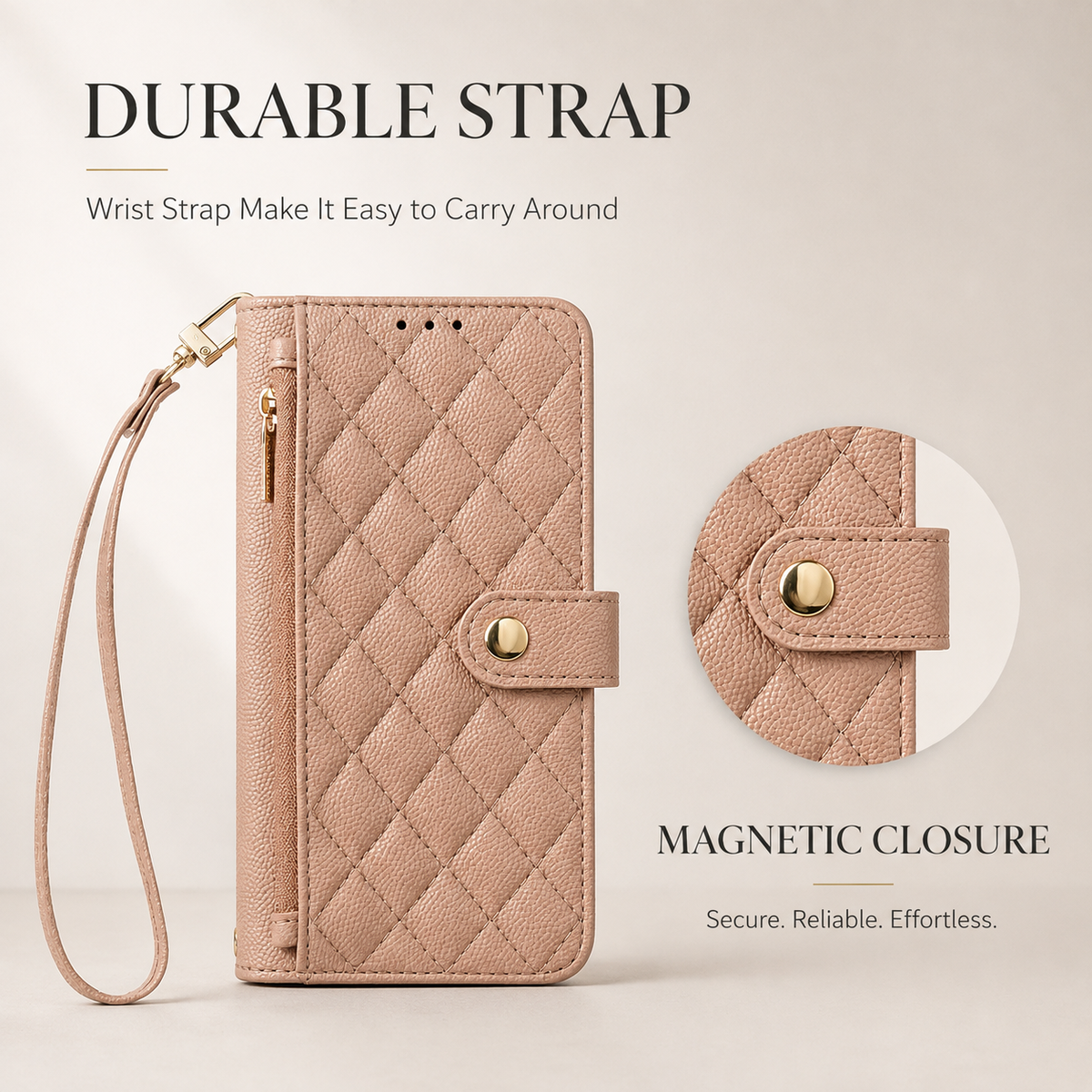 Premium iPhone Case PU Leather Crossbody Wallet Card Holder Lanyard Strap Anti Scratch Non Slip Protective Cover Slim Portable Everyday Carry & Design