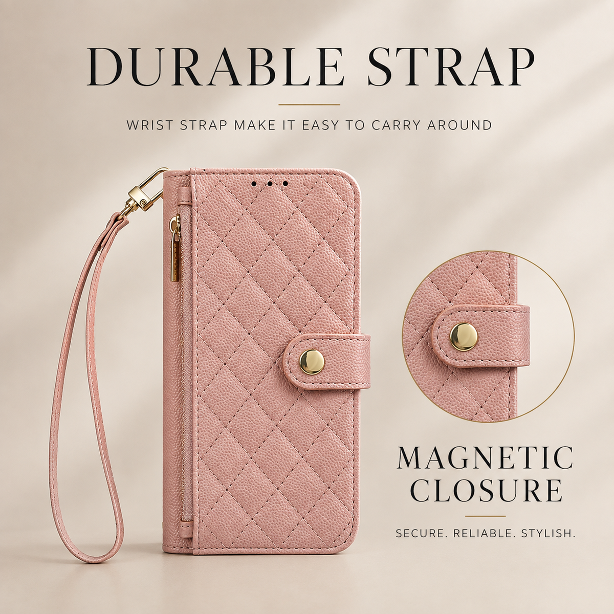 Premium iPhone Case PU Leather Crossbody Wallet Card Holder Lanyard Strap Anti Scratch Non Slip Protective Cover Slim Portable Everyday Carry & Design