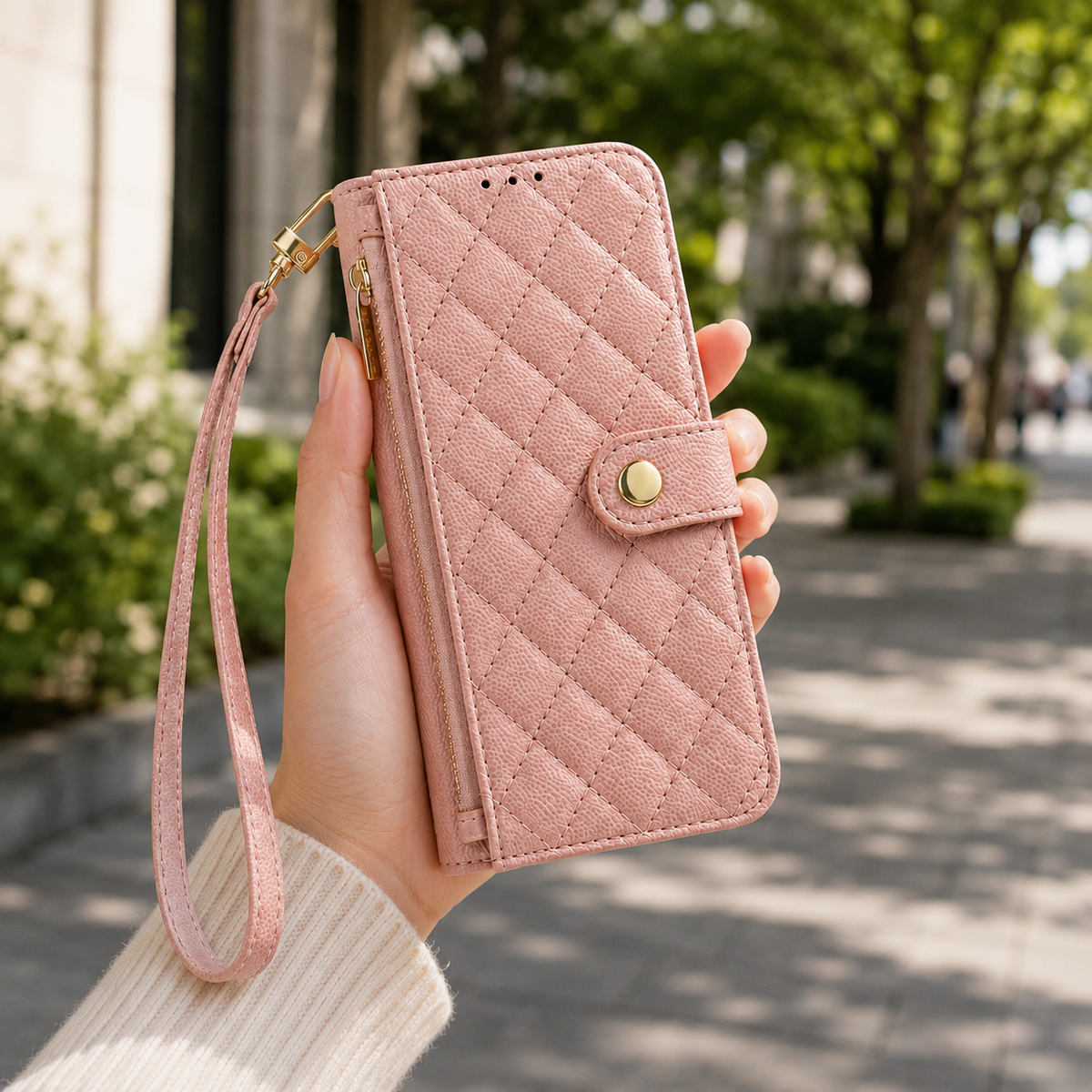 Premium iPhone Case PU Leather Crossbody Wallet Card Holder Lanyard Strap Anti Scratch Non Slip Protective Cover Slim Portable Everyday Carry & Design