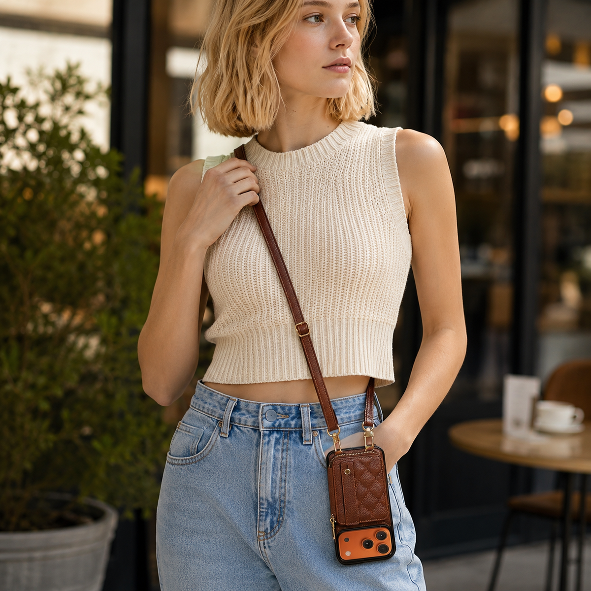 Premium iPhone Case RFID Blocking PU Leather Wallet Cover Wrist Strap Crossbody Card Holder Storage Full Protection For Travel Carry Wallet Pouch Case