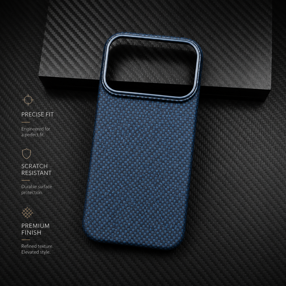 Premium iPhone Case Real 600D Carbon Fiber MagSafe Compatible Aramid Kevlar Full Coverage Waterproof Anti Scratch Matte Anti Fingerprint Slim Protective Cover