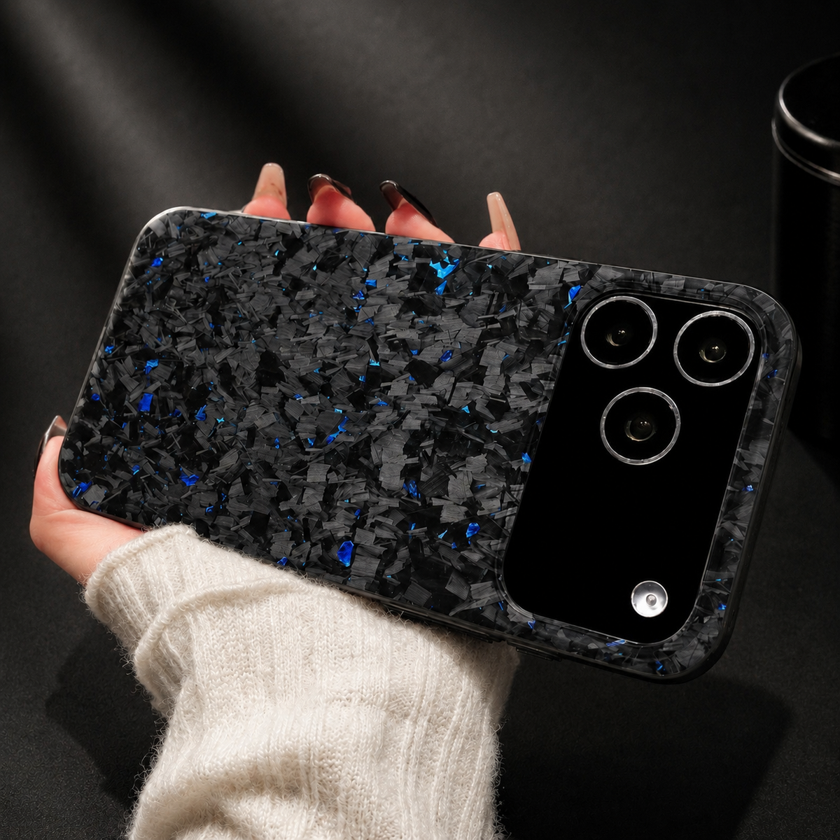 Premium iPhone Case Real Forged Carbon Fiber MagSafe Cover Metal Lens Guard Shockproof Dual Layer Anti-Fingerprint Non Slip Slim Full Protection