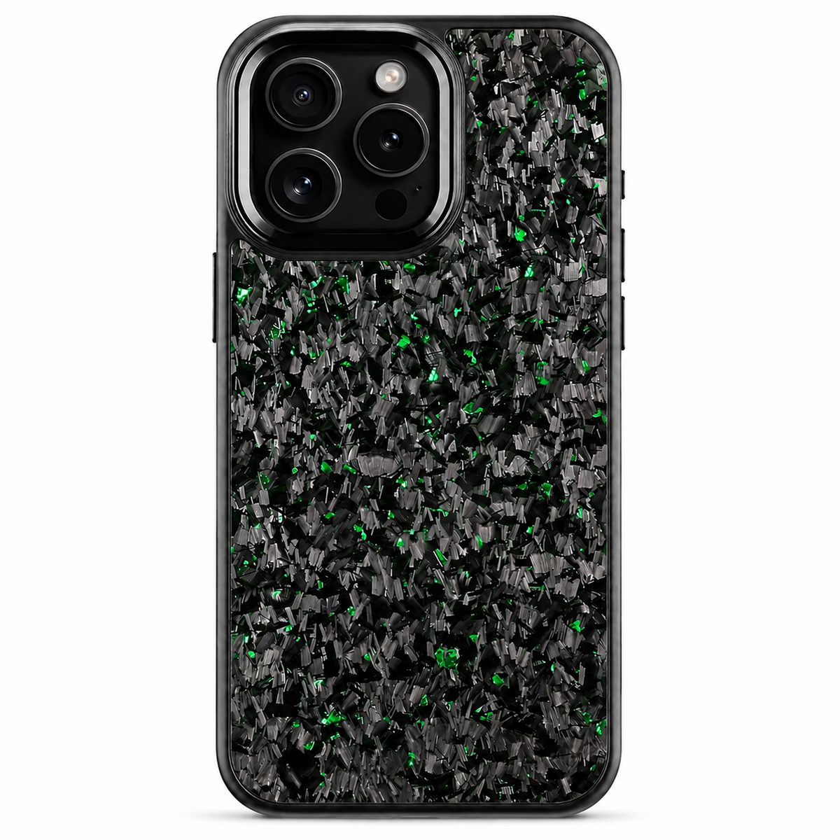 Premium iPhone Case Real Forged Carbon Fiber MagSafe Cover Metal Lens Guard Shockproof Dual Layer Anti-Fingerprint Non Slip Slim Full Protection