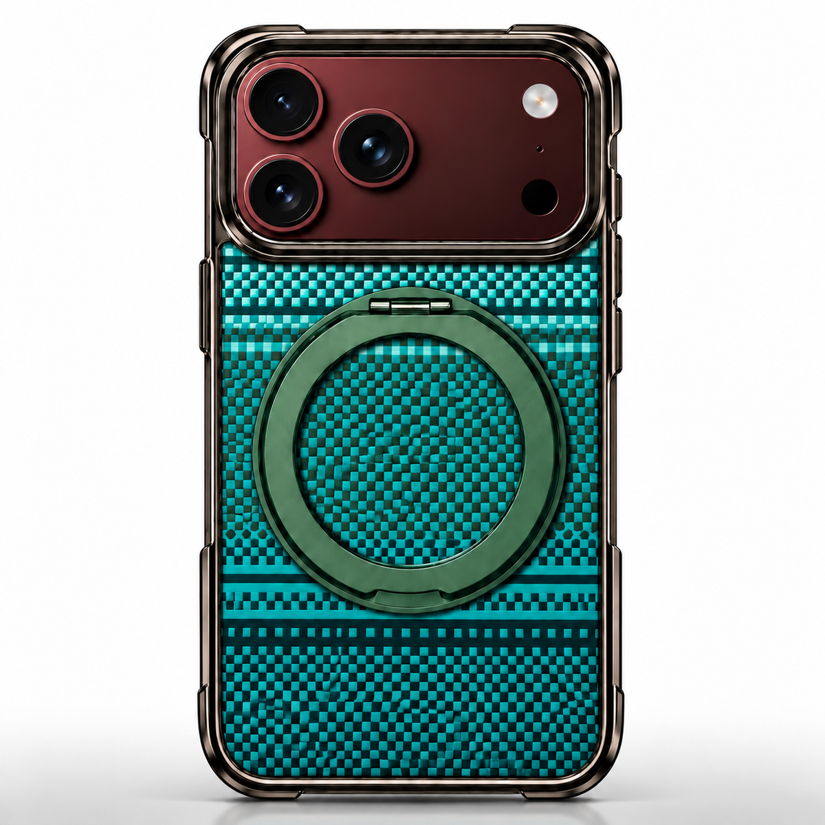 Premium iPhone Case Retro Leather Pattern Metal Magnetic Folding Bracket Tempered Film Shockproof Slim Durable Non Slip Protective Luxury Phone Cover Case