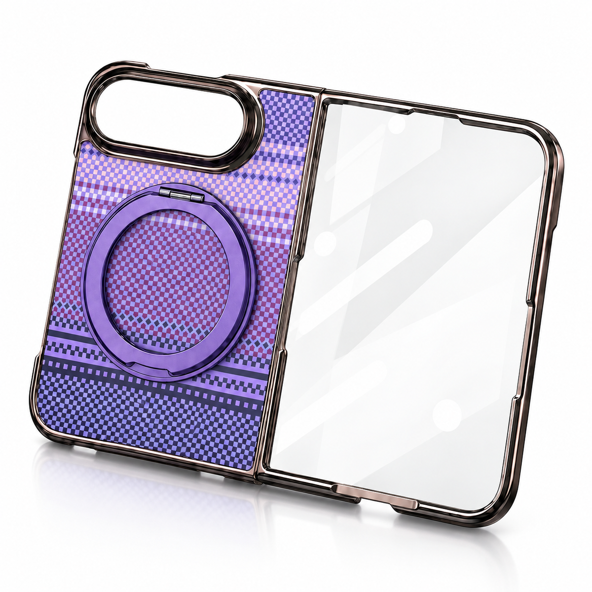 Premium iPhone Case Retro Leather Pattern Metal Magnetic Folding Bracket Tempered Film Shockproof Slim Durable Non Slip Protective Luxury Phone Cover Case