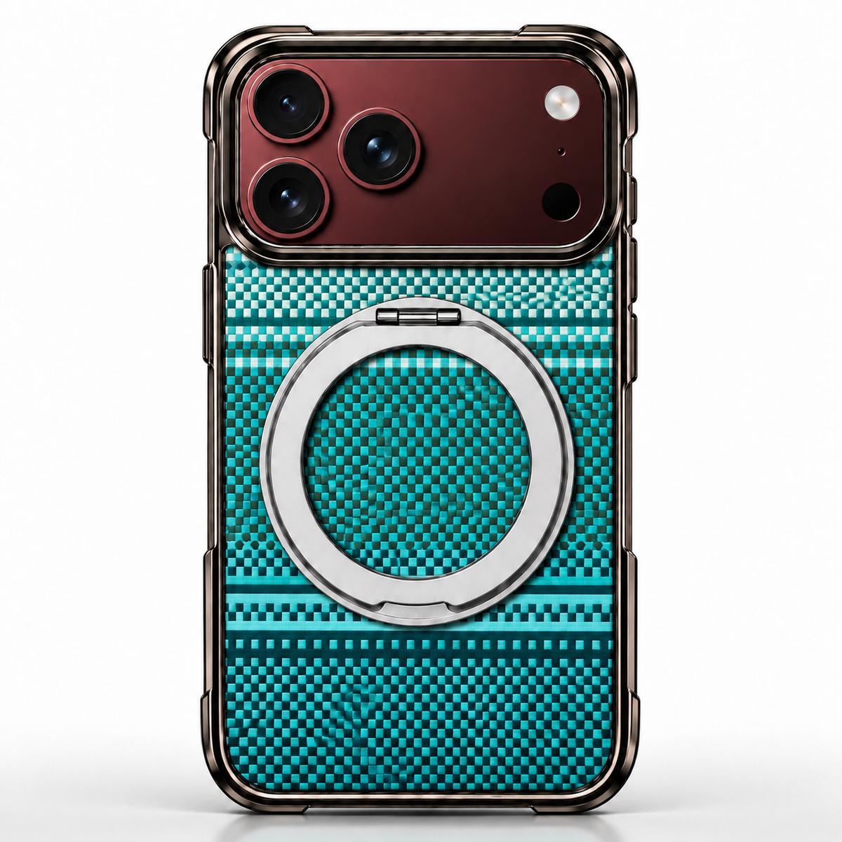 Premium iPhone Case Retro Leather Pattern Metal Magnetic Folding Bracket Tempered Film Shockproof Slim Durable Non Slip Protective Luxury Phone Cover Case