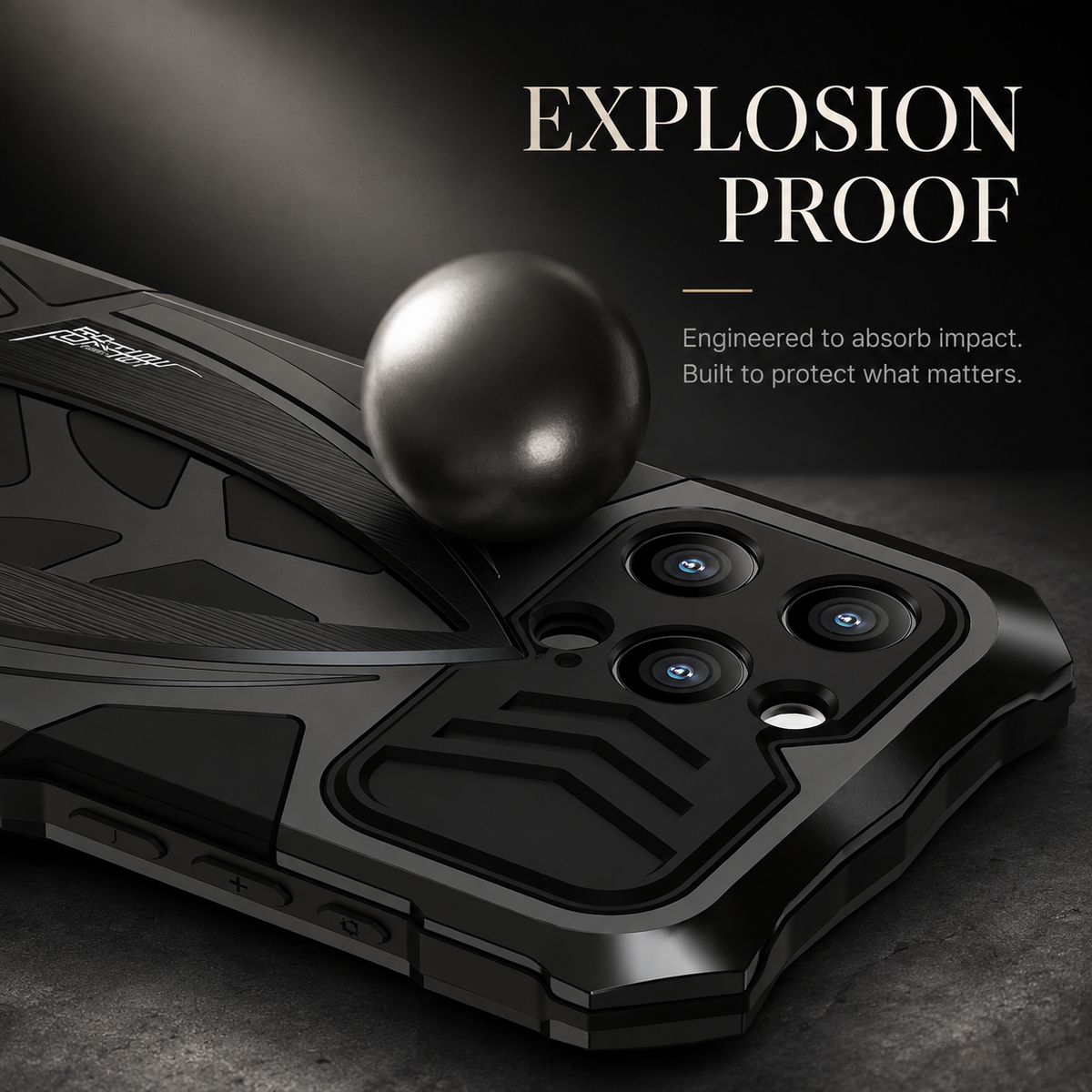 Premium iPhone Case Rugged Shockproof Metal Frame Armor Cover Anti Scratch Dustproof Full Edge Protection Reinforced Corner Grip Design