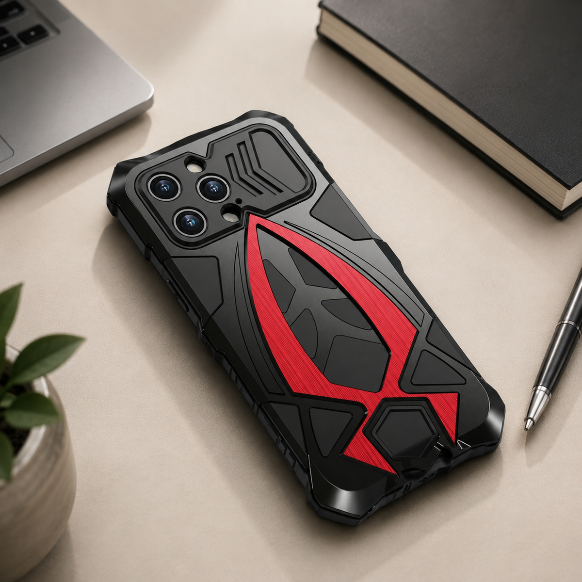 Premium iPhone Case Rugged Shockproof Metal Frame Armor Cover Anti Scratch Dustproof Full Edge Protection Reinforced Corner Grip Design