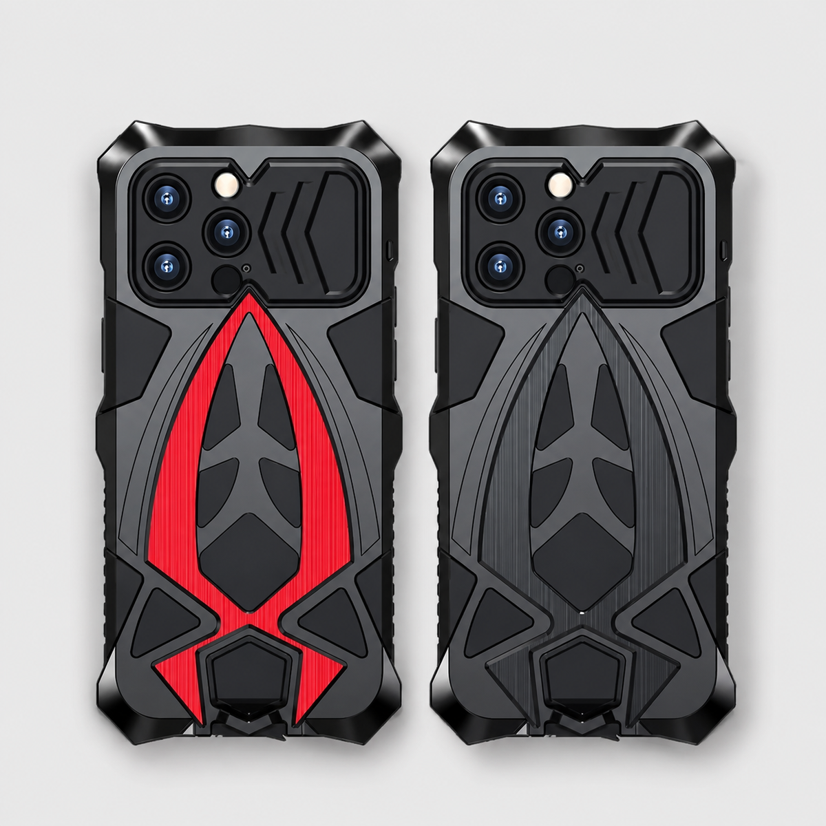 Premium iPhone Case Rugged Shockproof Metal Frame Armor Cover Anti Scratch Dustproof Full Edge Protection Reinforced Corner Grip Design