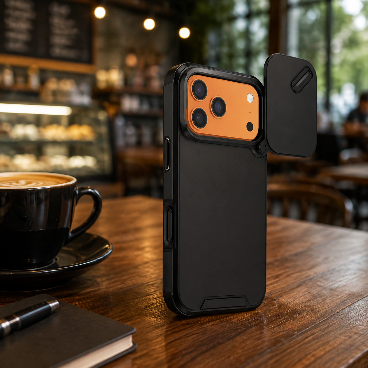 Premium iPhone Case Shockproof PC TPU Dual Layer Slide Camera Cover Anti Collision Raised Edge Protection Slim Full Coverage Durable Protective Design