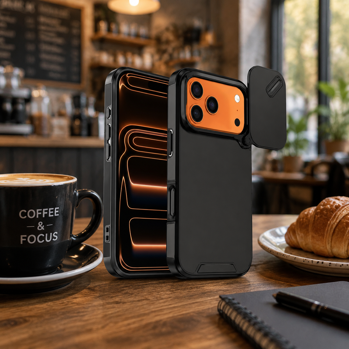 Premium iPhone Case Shockproof PC TPU Dual Layer Slide Camera Cover Anti Collision Raised Edge Protection Slim Full Coverage Durable Protective Design