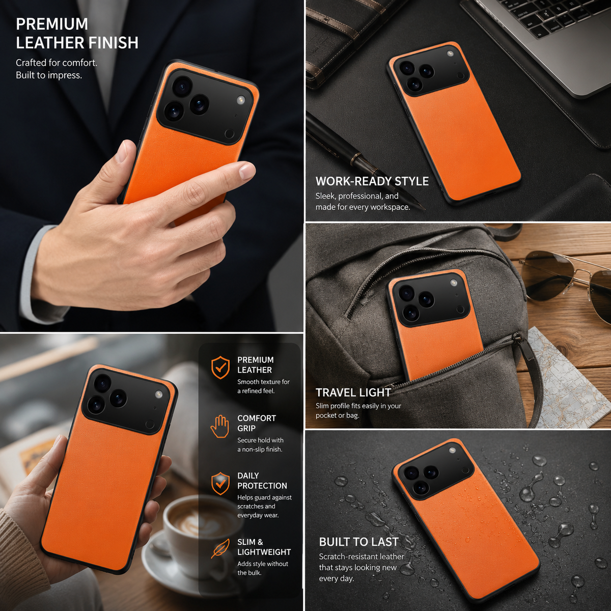 Premium iPhone Case Shockproof PC TPU Protective Cover Silicone Bumper Full Coverage Dustproof Slim Non Slip Soft Edge Anti Scratch Plain Design