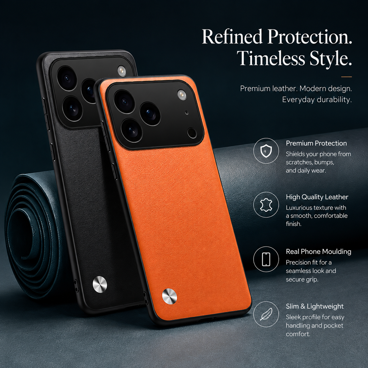 Premium iPhone Case Shockproof PC TPU Protective Cover Silicone Bumper Full Coverage Dustproof Slim Non Slip Soft Edge Anti Scratch Plain Design