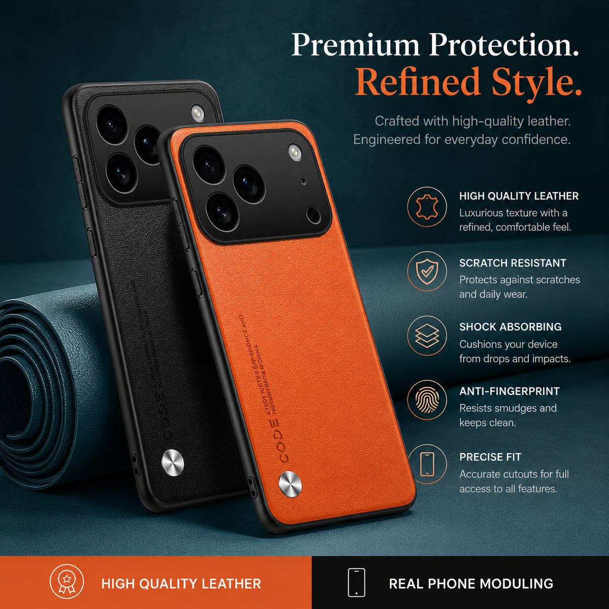 Premium iPhone Case Shockproof PC TPU Protective Cover Silicone Bumper Full Coverage Dustproof Slim Non Slip Soft Edge Anti Scratch Plain Design