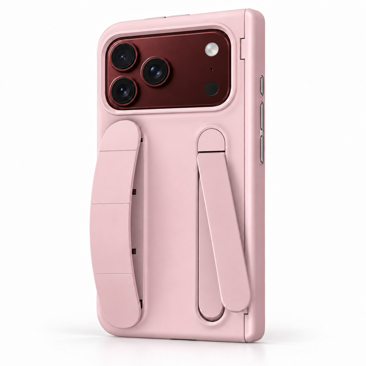 Premium iPhone Case Silicone Palm Strap Wristband Hinge Protection Foldable Cover Hard PC HD Screen Protector Shockproof Slim Durable Protective Phone Case