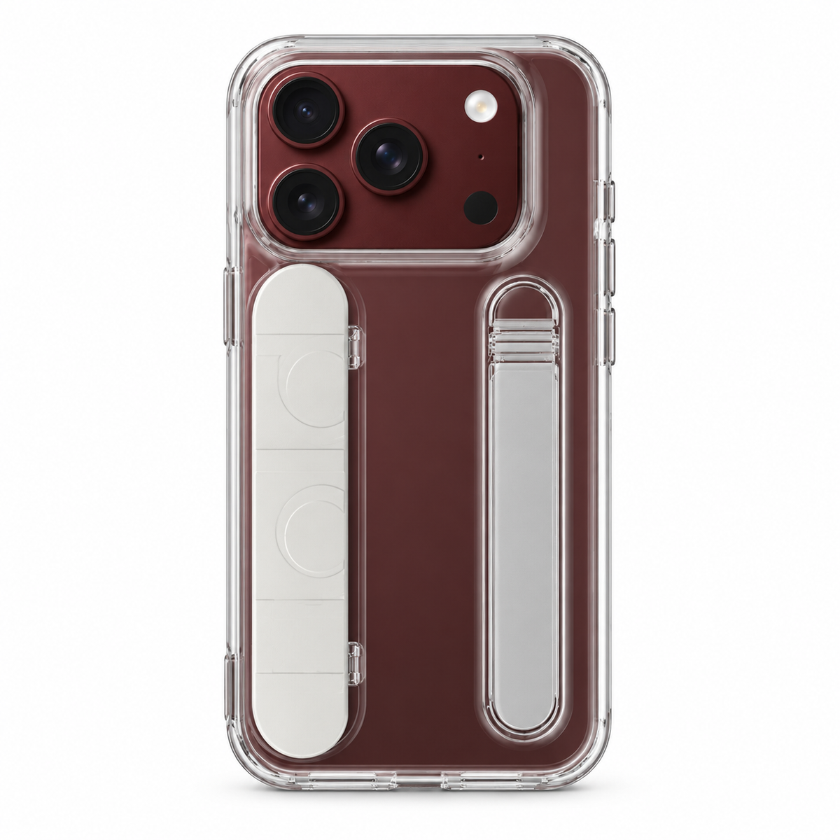 Premium iPhone Case Silicone Palm Strap Wristband Hinge Protection Foldable Cover Hard PC HD Screen Protector Shockproof Slim Durable Protective Phone Case