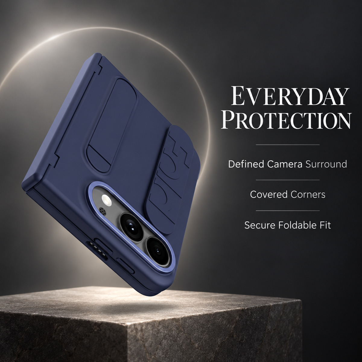 Premium iPhone Case Silicone Palm Strap Wristband Hinge Protection Foldable Cover Hard PC HD Screen Protector Shockproof Slim Durable Protective Phone Case