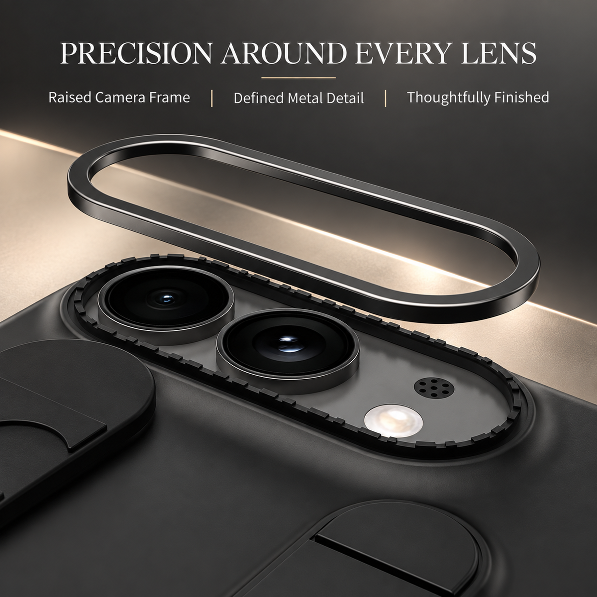 Premium iPhone Case Silicone Palm Strap Wristband Hinge Protection Foldable Cover Hard PC HD Screen Protector Shockproof Slim Durable Protective Phone Case