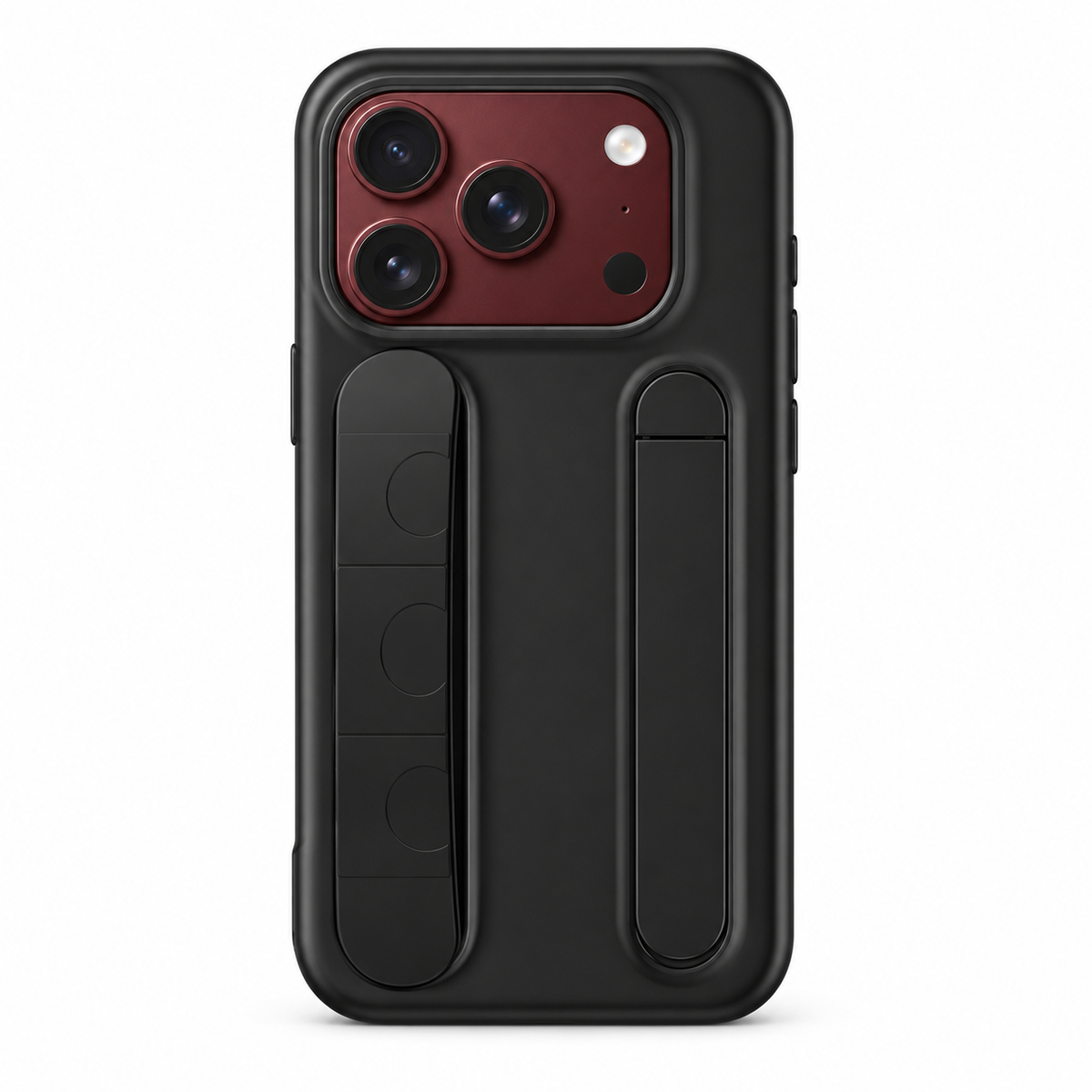Premium iPhone Case Silicone Palm Strap Wristband Hinge Protection Foldable Cover Hard PC HD Screen Protector Shockproof Slim Durable Protective Phone Case